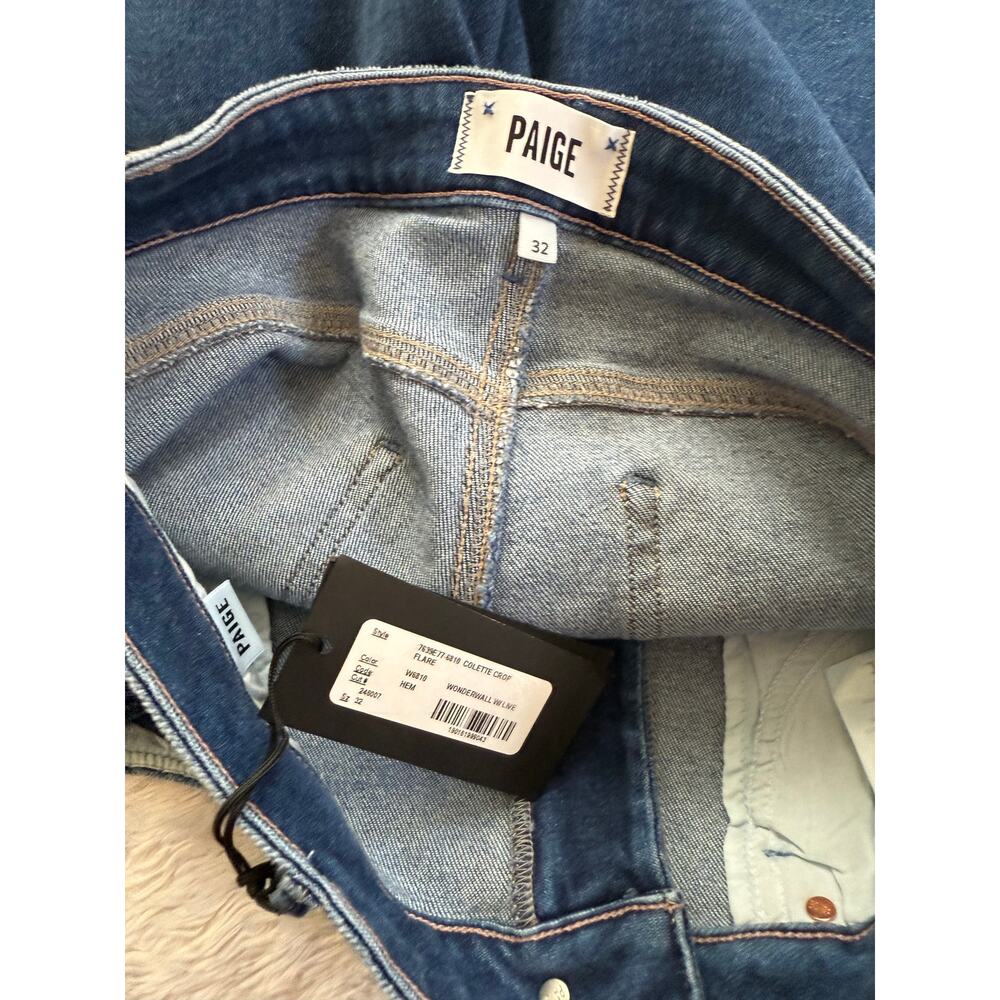 New Paige Jeans Women's 32 Colette Crop Flare in Wonderwall Raw Live Hem - Picture 4 of 8